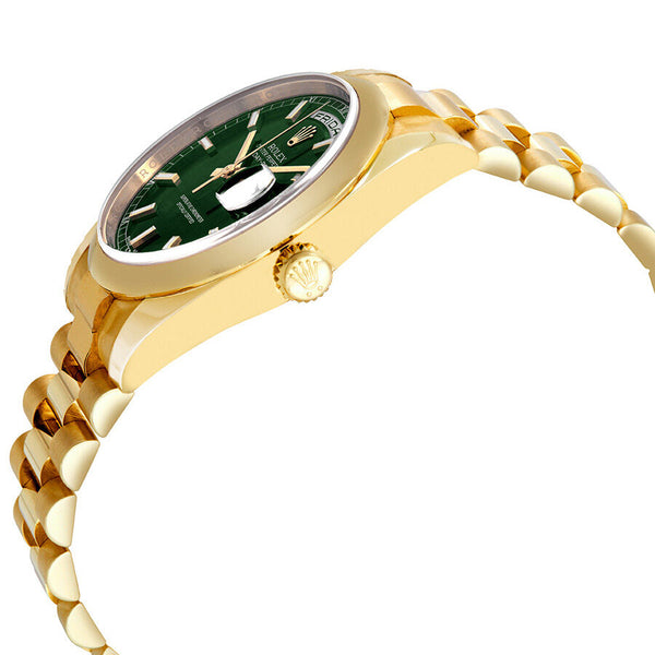 Rolex Day-Date Automatic Green Dial Men's 18kt Yellow Gold President Watch #118208GNSP - Watches of America #2