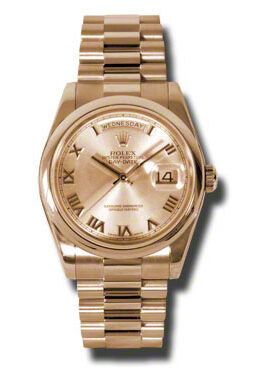 Rolex Day-Date Champagne Dial 18K Everose Gold President Automatic Men's Watch #118205CRP - Watches of America
