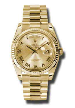 Rolex Day-Date Champagne Dial 18K Yellow Gold President Automatic Men's Watch #118238CRP - Watches of America