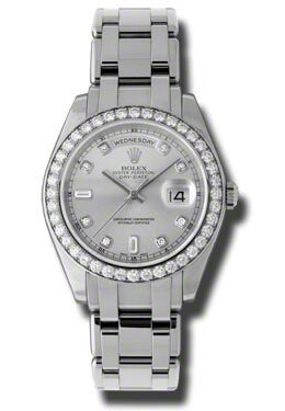 Rolex Day-Date Grey Diamond Dial Platinum Automatic Men's Watch #18946GYDPM - Watches of America