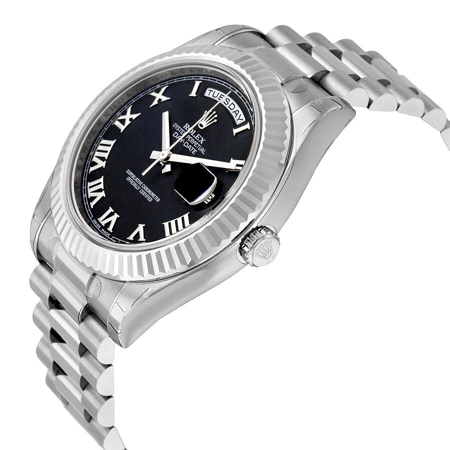 Rolex Day-Date II Black Dial 18K White Gold President Automatic