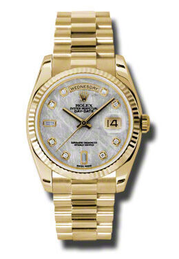 Rolex Day-Date Meteorite Dial 18K Yellow Gold President Automatic Men's Watch MTDP#118238 - Watches of America