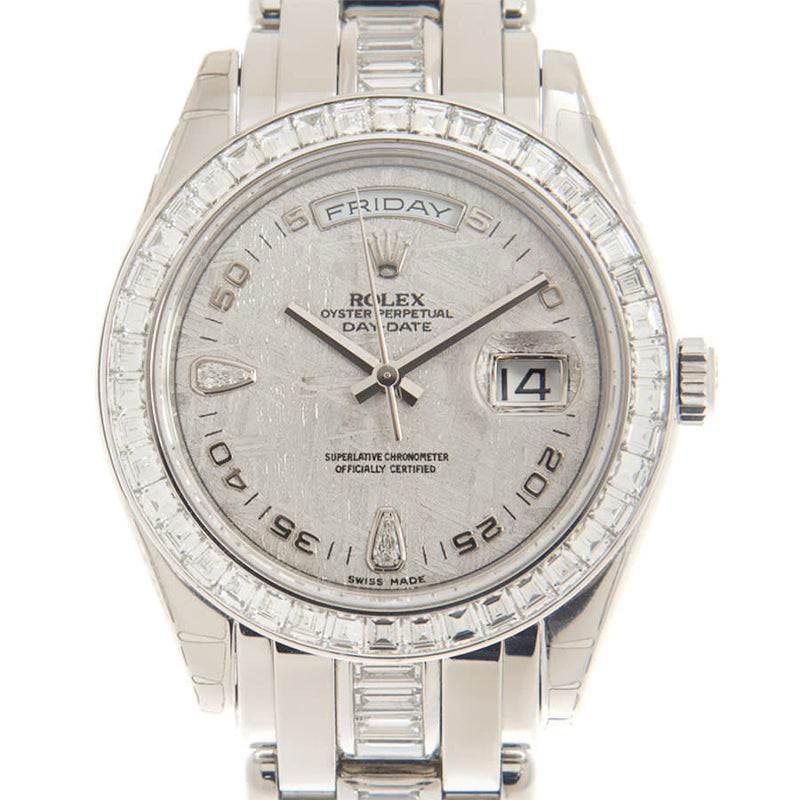 Rolex Day Date Special Edition Diamond Meteorite Dial Automatic 71 Baguette Diamond set Bracelet Men's Watch #18956 - Watches of America #2
