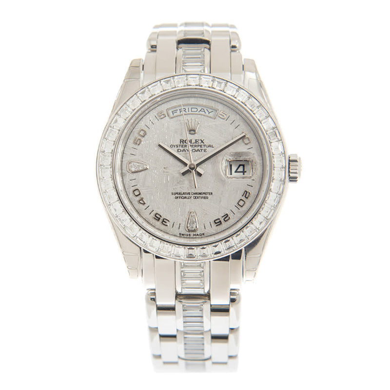 Rolex Day Date Special Edition Diamond Meteorite Dial Automatic 71 Baguette Diamond set Bracelet Men's Watch #18956 - Watches of America #3
