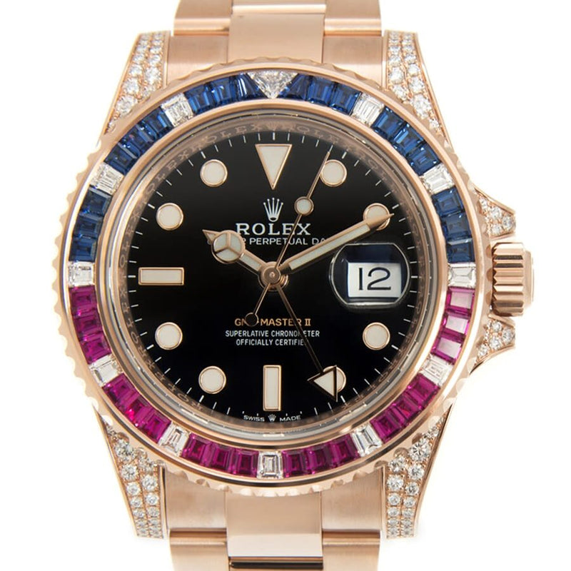 Rolex GMT-MASTER II Automatic Chronometer Diamond Black Dial Watch #126755SARU - Watches of America #2