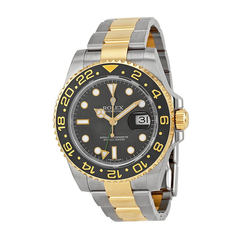 Rolex GMT-Master II Black Dial Stainless Steel and 18kt Yellow Gold Oyster Bracelet Automatic Men's Watch 116713BKSO#116713LN - Watches of America