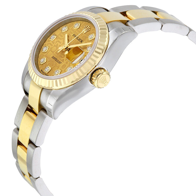 Rolex Lady Datejust 26 Automatic Champagne Dial Stainless Steel and 18kt Yellow Gold Oyster Bracelet Watch #179173CJDO - Watches of America #2