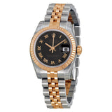Rolex Lady Datejust 26 Black Dial Stainless Steel and 18K Everose Gold Jubilee Bracelet Automatic Watch #179171BKRJ - Watches of America