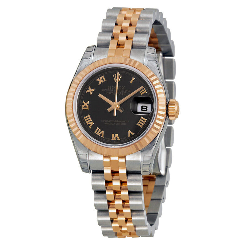 Rolex Lady Datejust 26 Black Dial Stainless Steel and 18K Everose Gold Jubilee Bracelet Automatic Watch #179171BKRJ - Watches of America