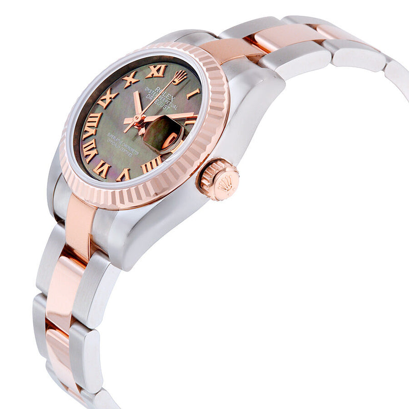 Rolex Lady Datejust 26 Black Mother of Pearl Dial Stainless Steel and 18K Everose Gold Oyster Bracelet Automatic Watch #179171BMRO - Watches of America #2