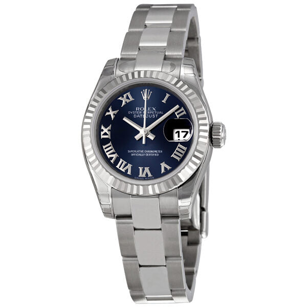 Rolex Lady Datejust 26 Blue Dial Stainless Steel Oyster Bracelet Automatic Watch #179174BLRO - Watches of America