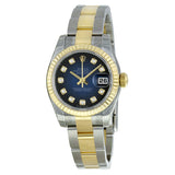 Rolex Lady Datejust 26 Blue Vignette Dial Stainless Steel and 18K Yellow Gold Oyster Bracelet Automatic Watch #179173BLVDO - Watches of America