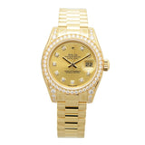 Rolex Lady-Datejust 26 Champagne Dial 18K Yellow Gold President Automatic Ladies Watch 179158CDP#179158 CDP - Watches of America