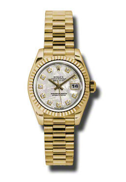 Rolex Lady-Datejust 26 Meteorite Dial 18K Yellow Gold President Automatic Ladies Watch #179178MTDP - Watches of America