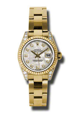 Rolex Lady Datejust 26 Meteorite Dial 18K Yellow Gold Oyster Bracelet Automatic Watch #179238MTDO - Watches of America