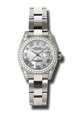Rolex Lady Datejust 26 Mother of Pearl Dial 18K White Gold Oyster Bracelet Automatic Watch #179159MRO - Watches of America
