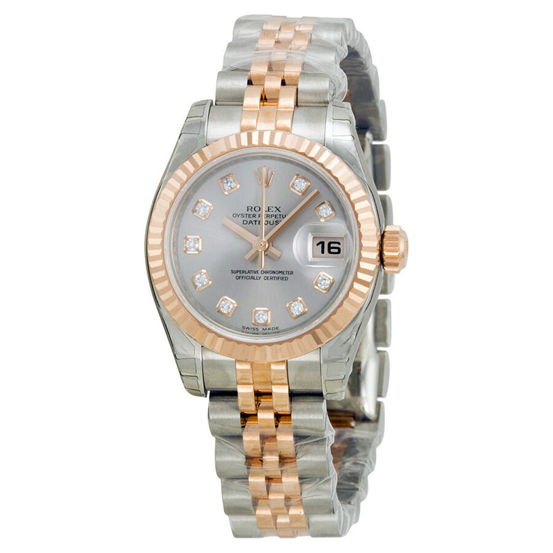 Rolex Lady Datejust 26 Silver Dial Stainless Steel and 18K Everose Gold Jubilee Bracelet Automatic Watch #179171SDJ - Watches of America