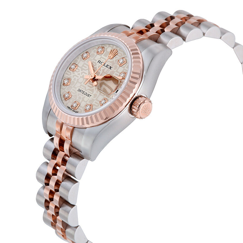 Rolex Lady Datejust 26 Silver Dial Stainless Steel and 18K Everose Gold Jubilee Bracelet Automatic Watch #179171SJDJ - Watches of America #2