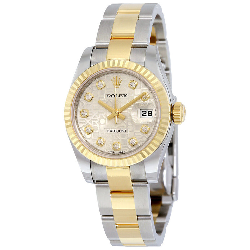 Rolex Lady Datejust 26 Silver Dial Stainless Steel and 18K Yellow Gold Oyster Bracelet Automatic Watch #179173SJDO - Watches of America