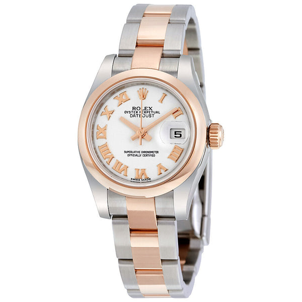 Rolex Lady Datejust 26 White Dial Stainless Steel and 18K Everose Gold Oyster Bracelet Automatic Watch #179161WRO - Watches of America