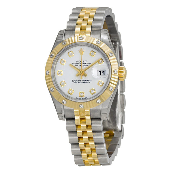 Rolex Lady Datejust 26 White Dial Stainless Steel and 18K Yellow Gold Jubilee Bracelet Automatic Watch #179313WDJ - Watches of America