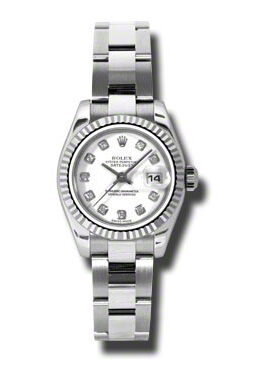Rolex Lady Datejust 26 White Dial Stainless Steel Oyster Bracelet Automatic Watch #179174WDO - Watches of America