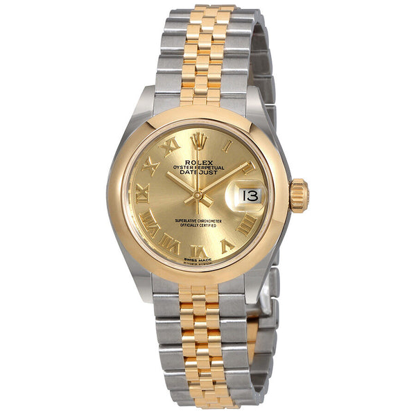 Rolex Lady Datejust 28 Champagne Dial Automatic Two Tone Jubilee Watch #279163CRJ - Watches of America