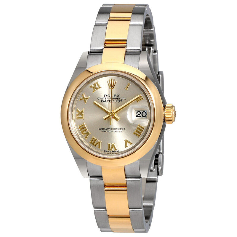 Rolex Lady Datejust 28 Silver Dial Steel and 18k Yellow Gold Oyster Watch #279163SRO - Watches of America