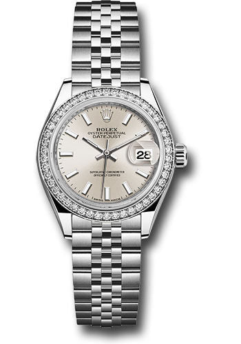 Rolex Lady Datejust Automatic Silver Dial Ladies Jubilee Watch #279384SSJ - Watches of America
