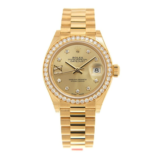 Rolex Lady-Datejust Champagne Diamond Dial Automatic Ladies 18 Carat Yellow Gold President Watch #279138RBCDP - Watches of America #2