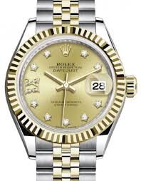 Rolex Lady Datejust Champagne Diamond Dial Automatic Steel and 18kt Yellow Gold Rolex Jubilee Watch #279173CRDJ - Watches of America