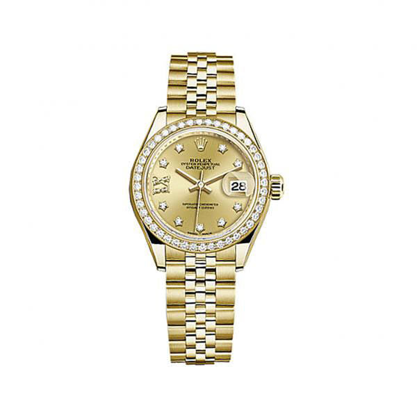 Rolex Lady-Datejust Champagne Diamond Dial Jubilee Watch #279138CRDJ - Watches of America