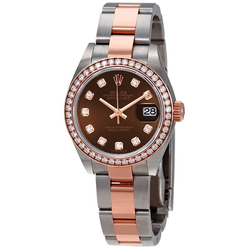 Rolex Lady Datejust Chocolate Diamond Dial Ladies Steel and 18ct Everose Gold Watch #279381CHDO - Watches of America