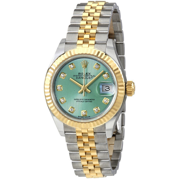 Rolex Lady Datejust Mint Green Diamond Dial Automatic Ladies Watch #279173GNSDJ - Watches of America