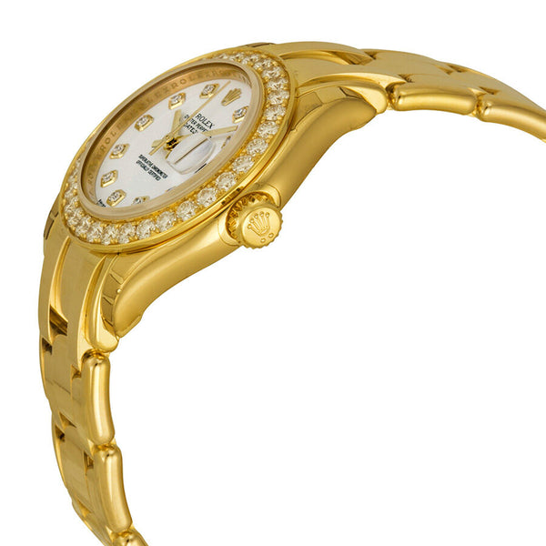 Rolex Lady-Datejust Pearlmaster White Diamond Dial 18K Yellow Gold Automatic Ladies Watch WDPM#80298 - Watches of America #2
