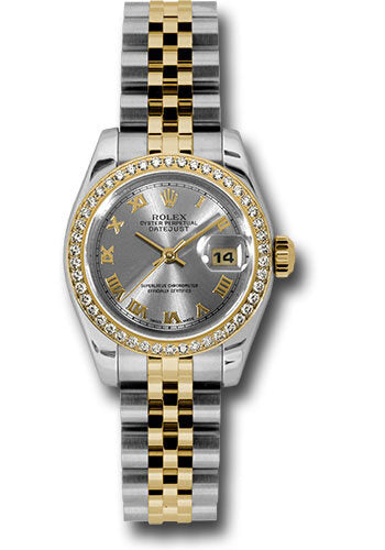 Rolex Lady Datejust Rhodium Dial Steel and 18k Yellow Gold Automatic Watch #179383RRJ - Watches of America