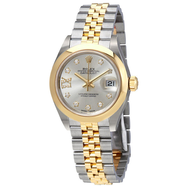 Rolex Lady Datejust Silver Dial Roman Numeral Diamond Ladies Watch #279163SDRJ - Watches of America