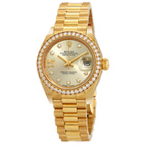 Rolex Lady Datejust Silver Diamond Dial 18 Carat Yellow Gold President Watch #279138SRDP - Watches of America