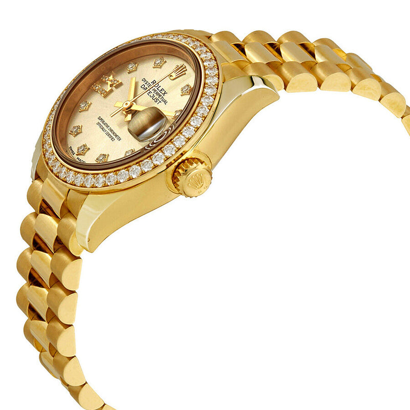 Rolex Lady Datejust Silver Diamond Dial 18 Carat Yellow Gold President Watch #279138SRDP - Watches of America #2