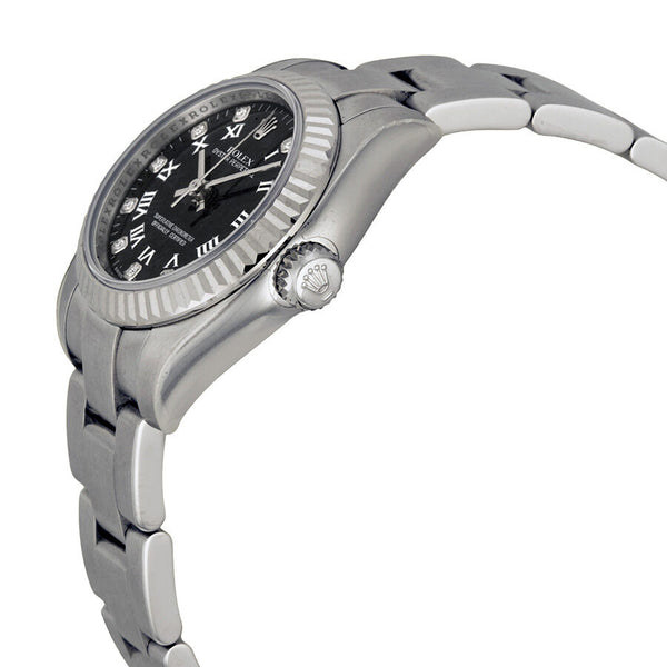 Rolex Lady Oyster Perpetual 26 Black Dial Stainless Steel Oyster Bracelet Automatic Watch #176234BKRDO - Watches of America #2