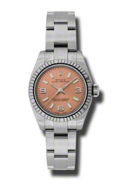 Rolex Lady Oyster Perpetual 26 Pink Dial Stainless Steel Oyster Bracelet Automatic Watch #176234PASO - Watches of America