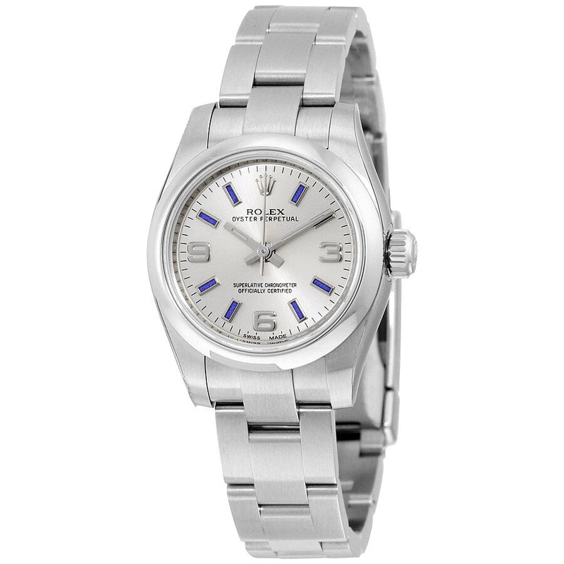 Rolex Lady Oyster Perpetual 26 Silver Dial Stainless Steel Oyster Bracelet Automatic Watch #176200SABLSO - Watches of America