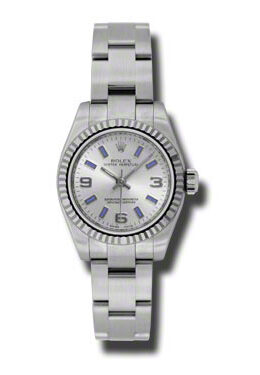 Rolex Lady Oyster Perpetual 26 Silver Dial Stainless Steel Oyster Bracelet Automatic Watch #176234SABLSO - Watches of America