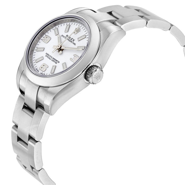 Rolex Lady Oyster Perpetual 26 White Dial Stainless Steel Oyster Bracelet Automatic Watch #176200WASO - Watches of America #2