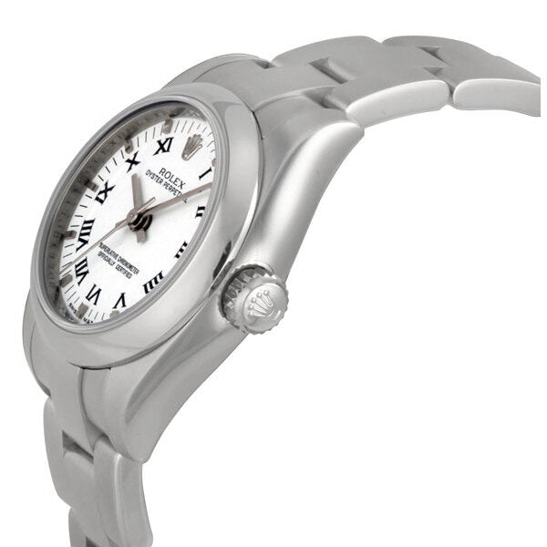 Rolex Lady Oyster Perpetual 26 White Dial Stainless Steel Oyster Bracelet Automatic Watch #176200WRO - Watches of America #2
