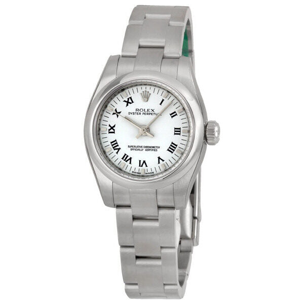 Rolex Lady Oyster Perpetual 26 White Dial Stainless Steel Oyster Bracelet Automatic Watch #176200WRO - Watches of America