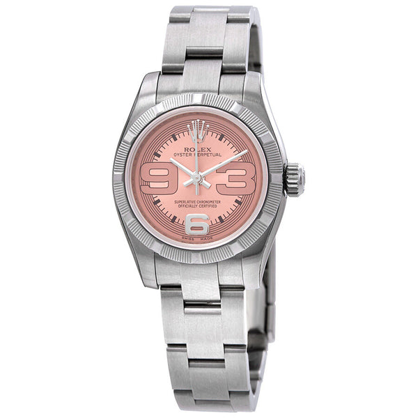 Rolex Lady Oyster Perpetual Pink Dial Maxi Numeral Dial Marker Ladies Watch #176210PMAXI - Watches of America
