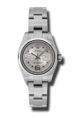 Rolex Lady Oyster Perpetual Silver Dial Ladies Watch #176200S369O - Watches of America