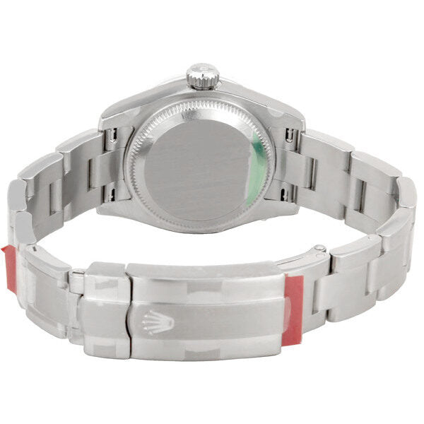 Rolex Lady Oyster Perpetual Silver Maxi Dial Fluted 18k White Gold Bezel Ladies Watch #176234SMAXI - Watches of America #3