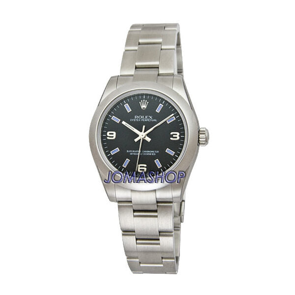 Rolex Oyster Perpetual 31 mm Black Dial Stainless Steel Bracelet Automatic Unisex Watch #177200BKABLSO - Watches of America